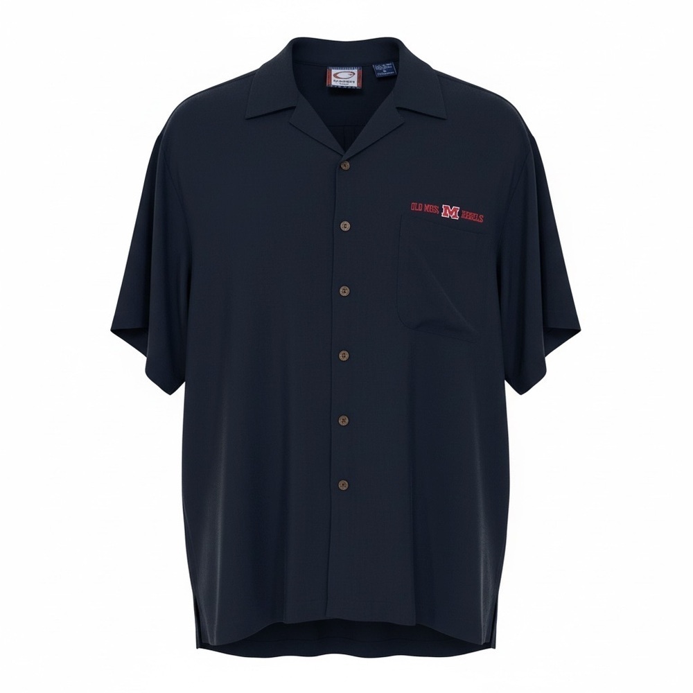 Cadre Men’s Navy Ole Miss Rebels Button Front Shirt Large NWT
